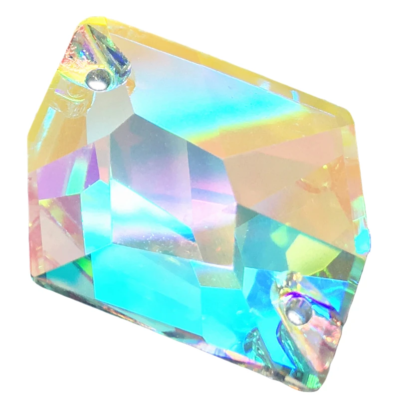 TopStone K9 Crystal Cosmic Sew On Rhinestone Clear AB Flatback 11x14 13x17 16x21mm Strass Sew-on stone Dress Clothing | Дом и сад