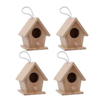 

4pcs Bird'S Nest Model House Decorative Artificial Bird Nest Simulated Props For Home Gardening Decoration