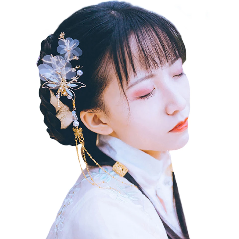 Китайский Hanfu традиционный классический стиль кисточкой шпилька аксессуары для волос Элегантные классические стрекозы головные уборы в форме бабочек
