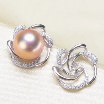 

2019 New Fashion Pearl Earrings Parts, Stud Earrings with Earrings Stoppers/Back/Cup Findings Accessory, 925 Silver Metal