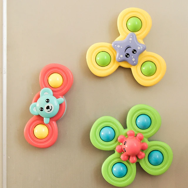 Baby Rattles Toy For Kids Bathroom Shower Gyro Animal Sucker Spinner Montessori Touch Sensory Toys For Newborn Infant 0-12 Month 3PCS Starfish