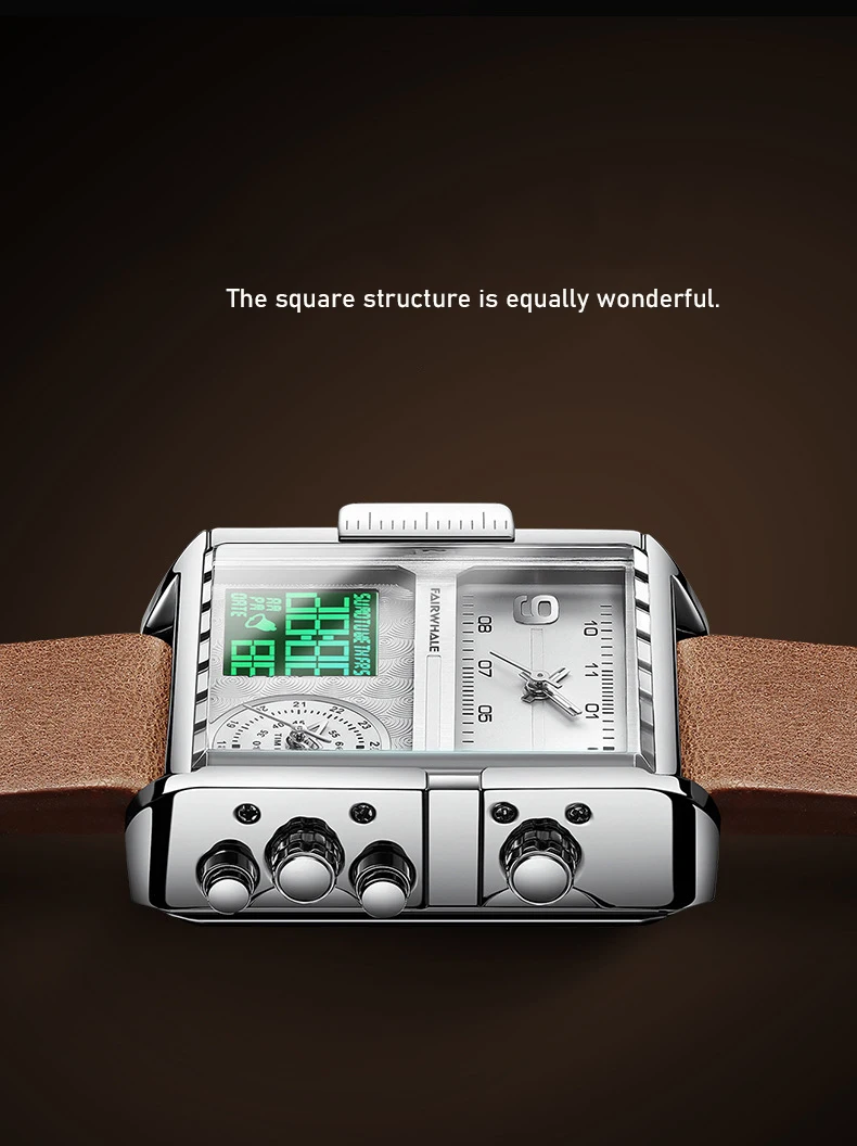 MARK FAIRWHALE Brand  men's Multi-function Waterproof Fashion Electronic Watch digital watch face
