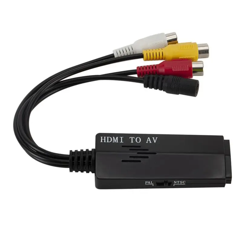 HDMI К AV/RCA адаптер мини HDMI AV видео конвертер коробка для HD ТВ PS3 компьютер ПК видеомагнитофон