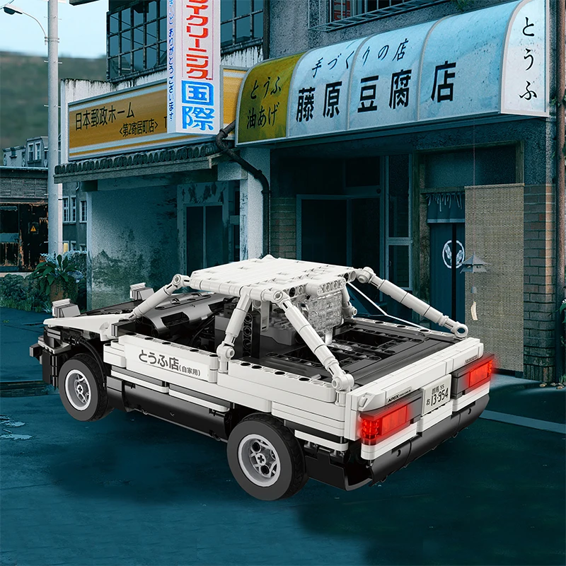 DHL MOC Technic Initial D Toyota K81 AE86 супер радиоуправляемые автомобили с моторными огнями