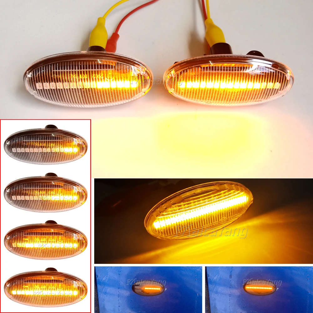 현대 스타일링 LED 사이드 표시기 리피터 회전 신호 깜박임 For Mazda 2 3 5 6 GG GY MPS BT-50 MPV 훈제 클리어 다이나믹 라이트