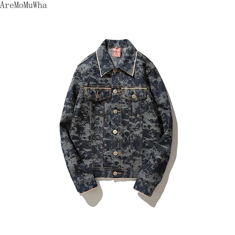 

AreMoMuWha 2020 New Men's Autumn Jacket Men's Denim Jacket American Retro Thick Stylish Jacket Winter Jacket Fashion Jacket Men
