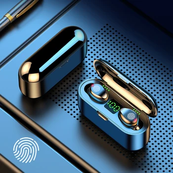 

Wireless Earphone Bluetooth V5.0 F9 TWS Wireless Bluetooth Headphone LED Display 2000mAh Charging Box Headsets With Microphone