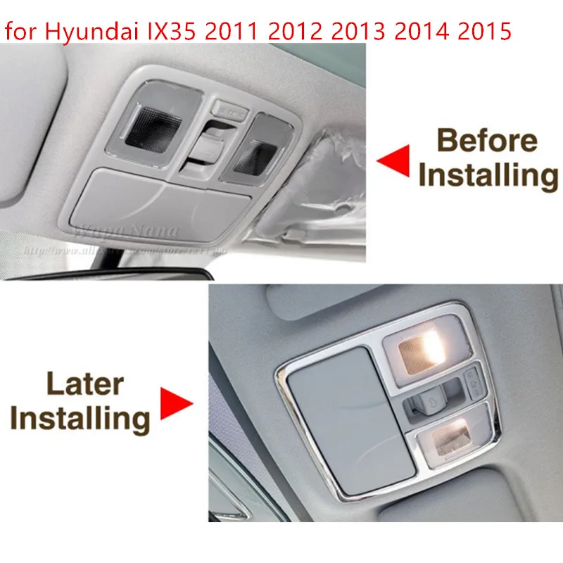 

High-quality stainless steel CAR Interior Reading Lamp decoration trim for Hyundai IX35 2011 2012 2013 2014 2015