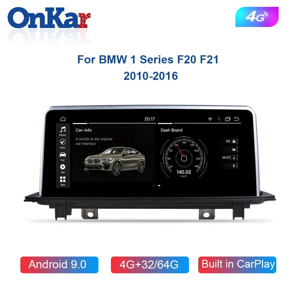 

ONKAR Android 9 Car Multimedia Player For BMW 1 Series F20 F21 2010-2016 CIC NBT System Car GPS Navigation Bluetooth WIFI 4G
