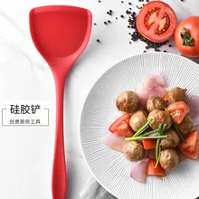 Высокотемпературная упорная цельное все края в комплекте силикагель горшок антипригарная кухонная лопатка силикагель Кухня W