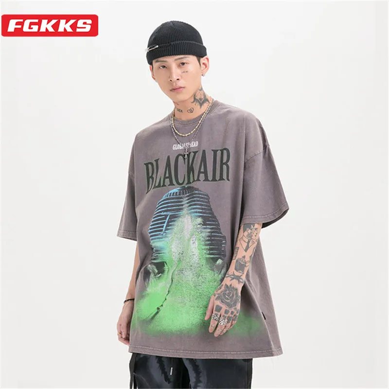 Мужская футболка FGKKS фирменная с принтом европейского размера летняя в стиле