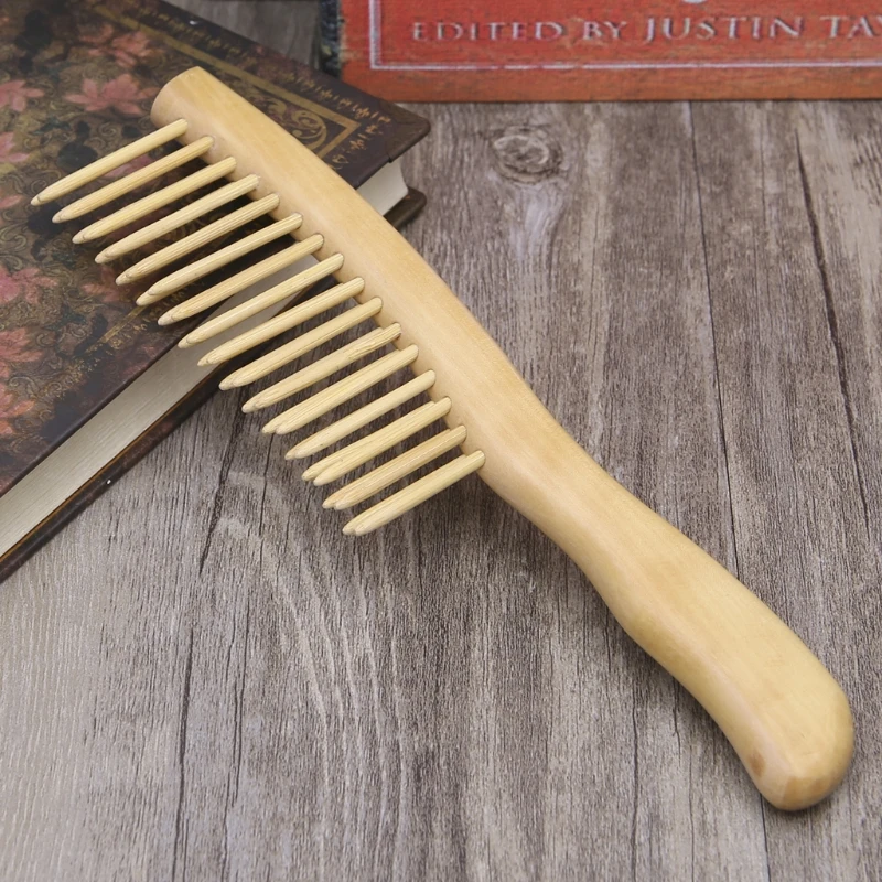 

Natural Sandalwood Hair Comb Handmade Wooden Comb Detangling Wide Tooth Comb