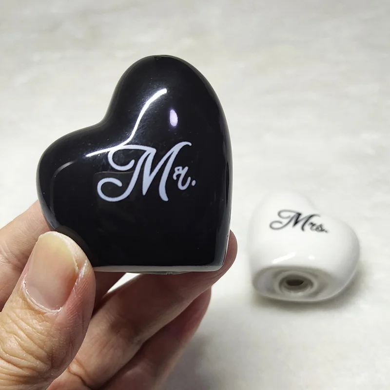 200 шт(100 пар)/партия Свадебные сувениры в форме сердца Mr.& Mrs. Керамические Солонка и перечница для гостей