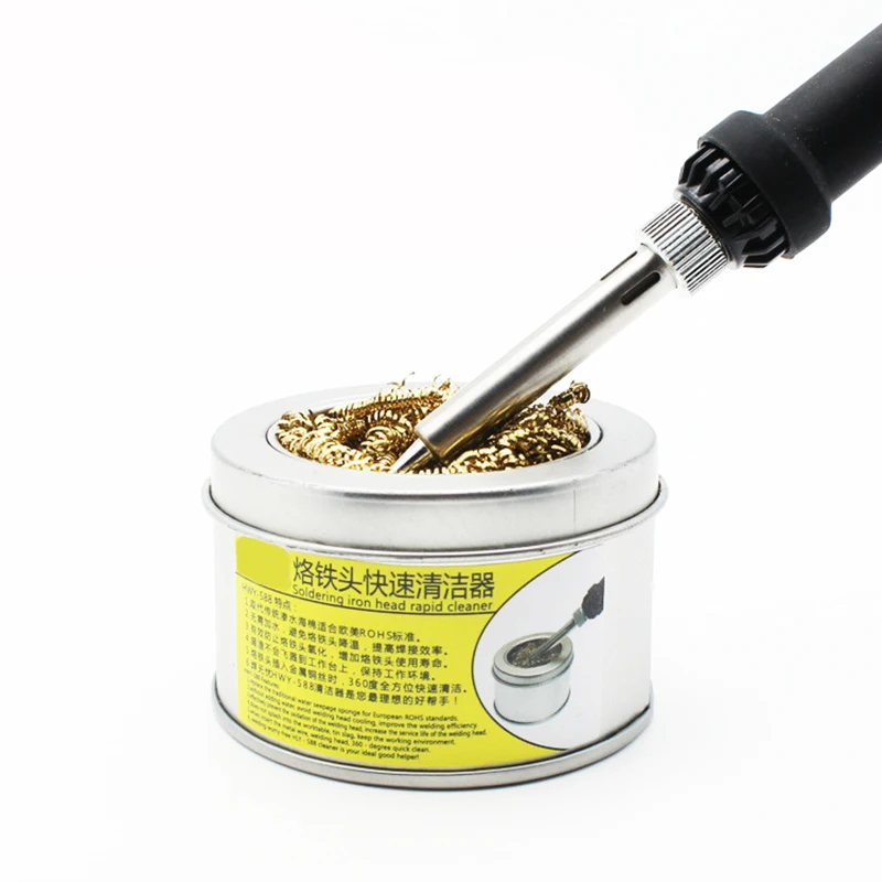 Cleaning Ball Desoldering Soldering Solder Iron Mesh Filter Cleaning Nozzle Tip Copper Metal Wire Cleaner Ball Metal Dross Box C