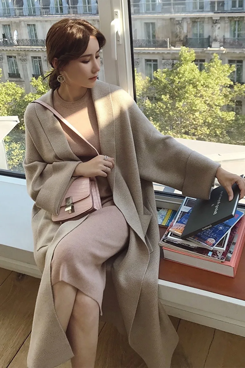 Winter Elegant Winter Coats Loose knit Cardigan