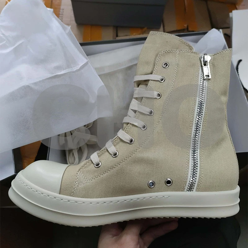 Dpeehhw-Chaussures en toile pour hommes, Rick Original, Optics noires, Augmentation astronomique, Bottes courtes décontractées, Retro Board Trend