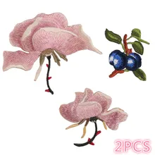 Вышитая ткань с компьютерной вышивкой печать бутик DIY цветок лилии черника Одежда Украшение патч наклеенная ткань