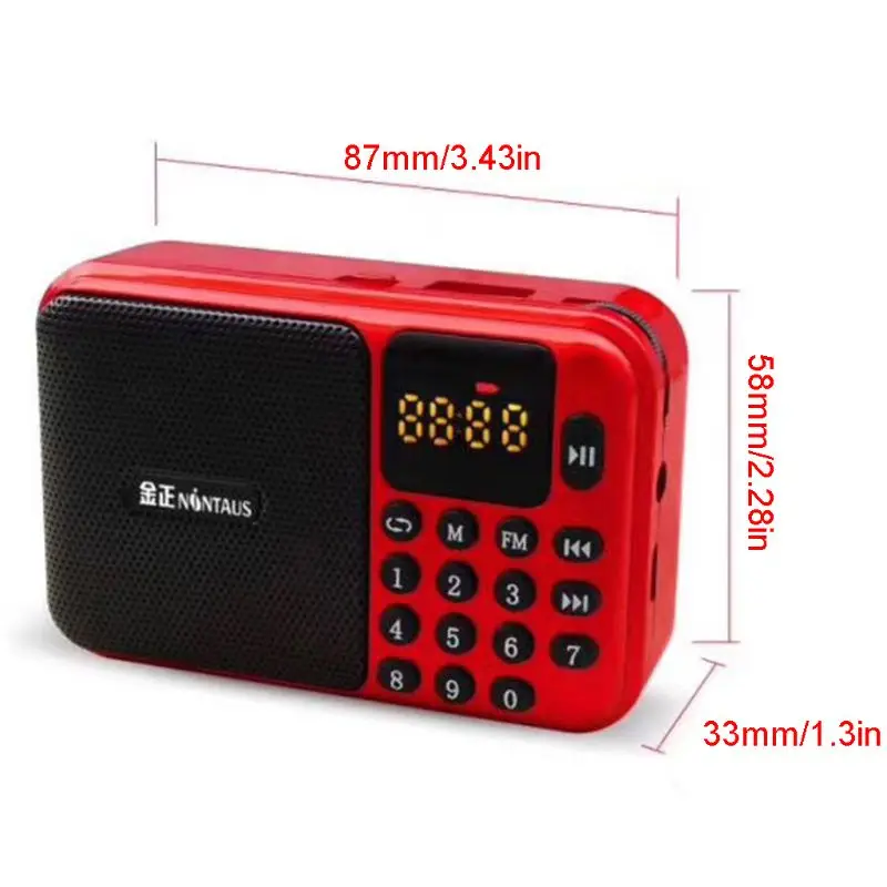 Мини цифровой радиоприемник AM/FM USB Micro SD TF карта MP3 музыкальный плеер динамик LX9A