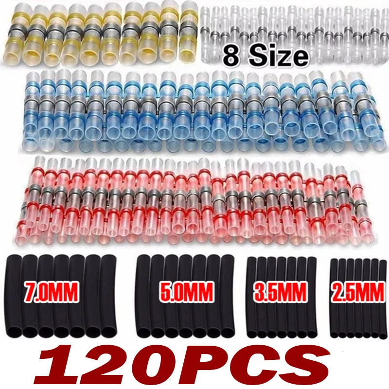 

120PCS Wire Tubing - Heat Shrink Electrical Cables Wire Seal Insulation Waterproof Soldering Terminals Set