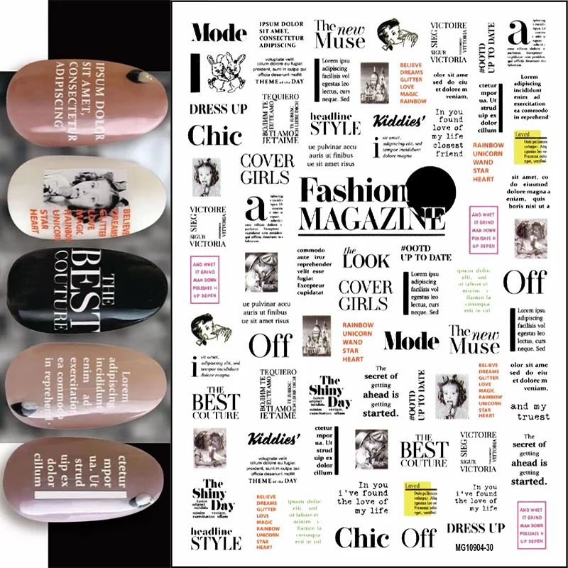 New Super Thin Self-Adhesive Black Words Romantic Paris Designs Transfer Sliders Wraps Manicures Foils DIY Decorations Z0588 2