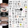 New Super Thin Self-Adhesive Black Words Romantic Paris Designs Transfer Sliders Wraps Manicures Foils DIY Decorations Z0588 2