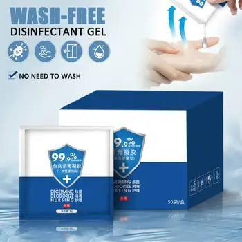 

50pcs/lot Disposable Hand Sanitizer Instant Travel Portable Antibacterial 75% Disposable Alcohol Disinfectant Gel 40Y