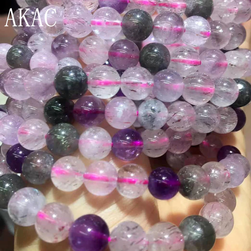 3 браслеты/комплект approx8mm натуральный супер семь кварцевые 7 часы-браслет |