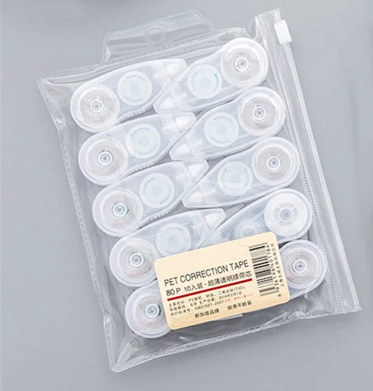8pcs M-80P 6 шт./компл. или 8 шт./компл. 8 М Длинные Простой Прозрачный чехол Корректирующая лента, канцелярские принадлежности для студентов нажатия-Тип Корректор канцелярских принадлежностей - Цвет: 8pcs M-80P