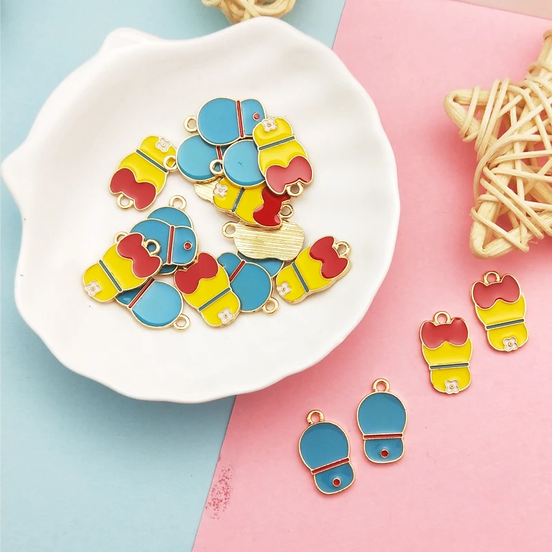 

10pcs Enamel Cartoon Animals Metal Charms Pendants Making Earring Floating Cute Cats Golden Base Charm Fit Jewelry DIY Accessory
