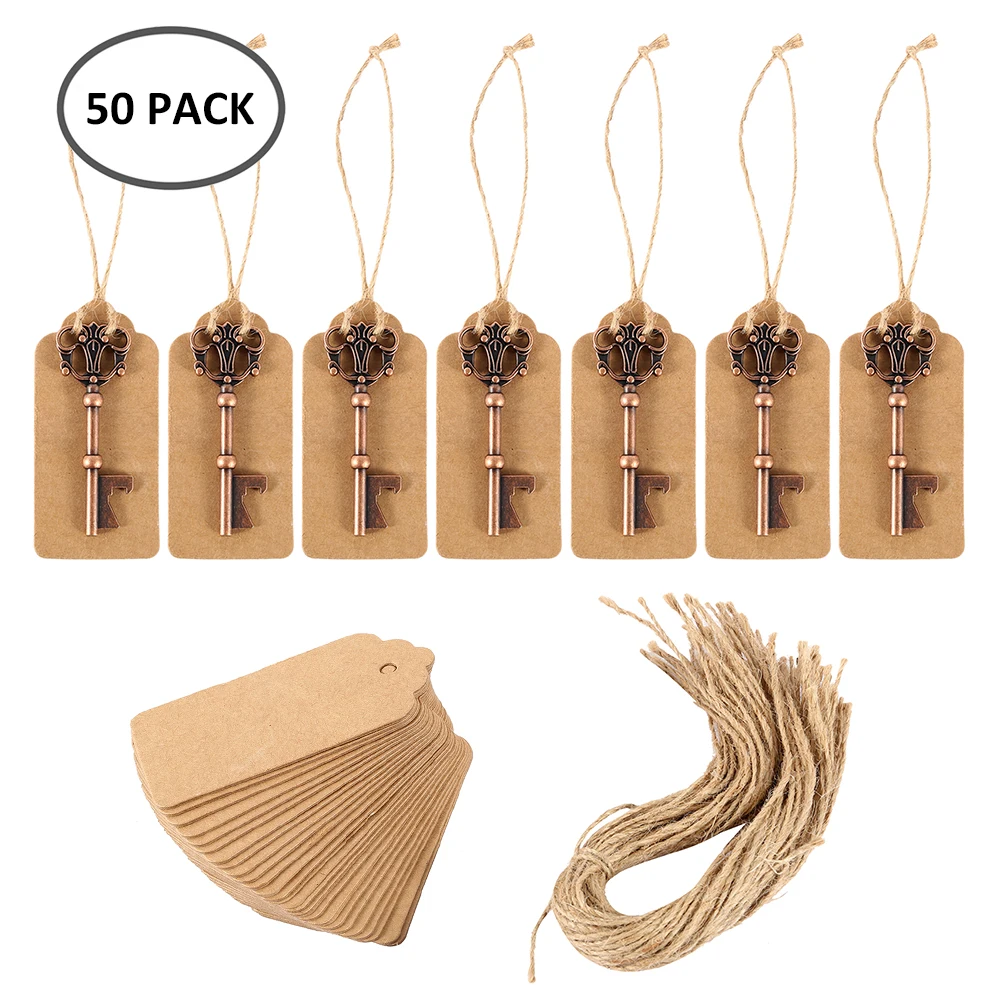 50pcs-C 25/50 шт в наборе, свадебные Сувениры бутылка в форме черепа открывалка+ теги винтажные свадебные сувениры и подарок для гостей вечерние украшения Свадебные Сувениры Коробка - Цвет: 50pcs-C