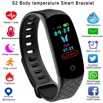 

Temperature Monitor Smartwatch Women Men Smart Watch IP68 Waterproof Heart Rate Monitor Fitness Tracking Sport Smart Bracelet