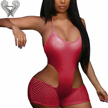 

Bkning Mesh Cut Out One Piece Swimsuits for Women One-piece Suits Halter Sexy 2019 Summer Monokini Neon Green Bathing Suit Fused