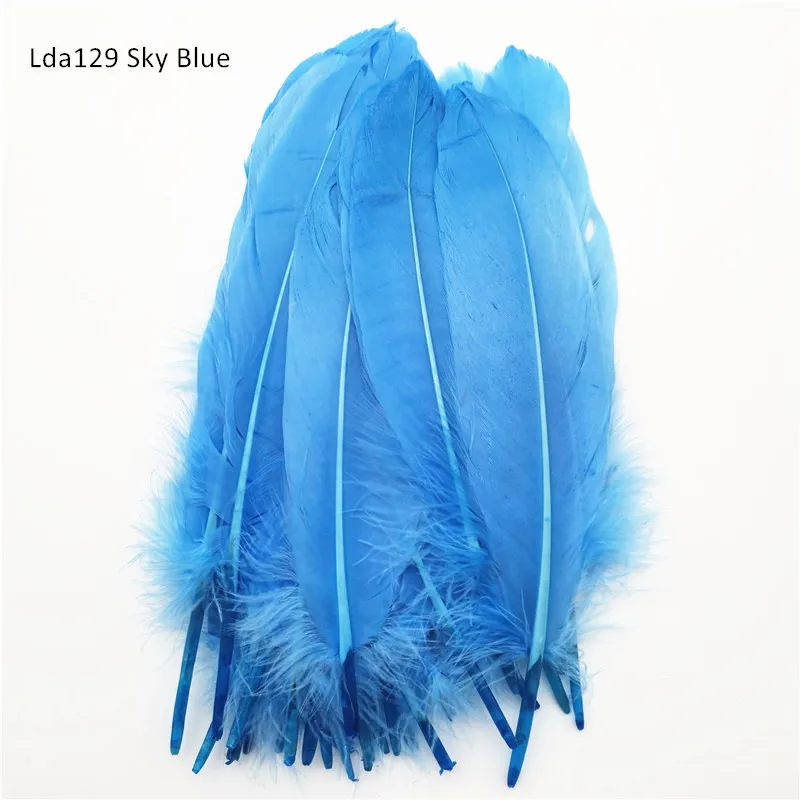 Lda129 Sky Blue 50 шт. натуральный Гусь Nagoire свободные перья для рукоделия 5-8 дюймов/14-20 см ювелирные изделия Аксессуары для одежды Свадебные украшения - Цвет: Lda129 Sky Blue