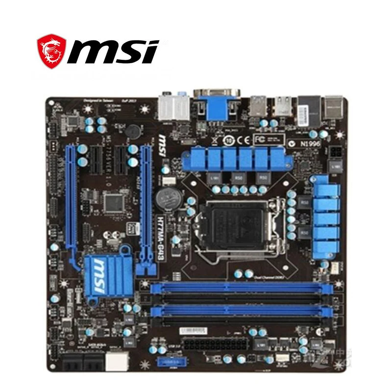 Материнская плата для компьютера MSI 1155 материнская LGA DDR3 SATA3 USB3.0 ПК Intel H77 H77M б/у |