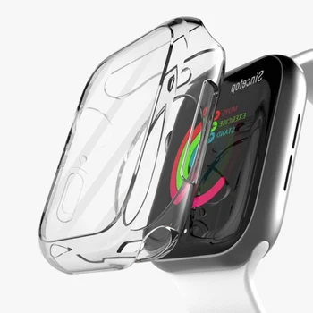 

Watch Case For Apple Watch 4 5 40MM 44MM Transparent Full Protective Bumper Cover For iWatch 3 2 1 38MM 42MM Soft Silicone Case