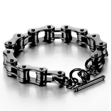 Ретро черный из нержавеющей стали Мотоциклетная цепь мужской браслет 10 мм широкий лучшие друзья мужские браслеты и браслеты ювелирные изделия в стиле хип-хоп
