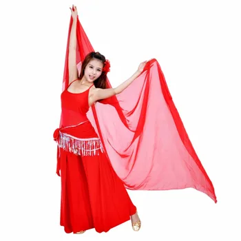 

Womens Belly Dance Dancing Costume Soft Dress Chiffon Shawl Veil Scarves New 1