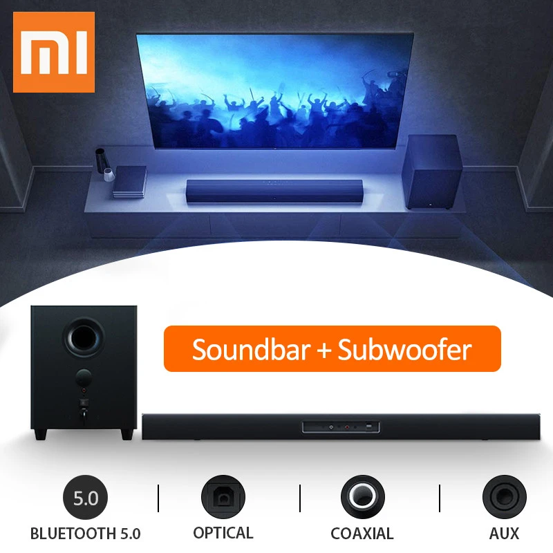 Xiaomi TV SoundBar Bluetooth kompatibel Lautsprecher Subwoofer Kino Heimkino  2,1 Kanal 5Sound Optische Aux Faser Multi eingang|Home Theatre System| -  AliExpress