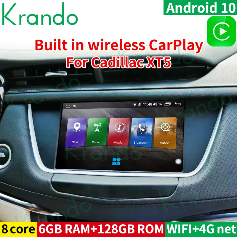 

Krando Android 10.0 9" Car Radio For Cadillac XT5 Multimedia Player Audio System With Touch Screen Wireless Carplay 6G 128G
