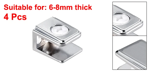 Style-03 for 6-8mm Uxcell 4 шт. Стеклянные Кронштейны Style01-08 Регулируемый зажим из цинкового сплава для 4-8/6-8/7-10/8-10/9-12 мм толщиной - Цвет: Style-03 for 6-8mm