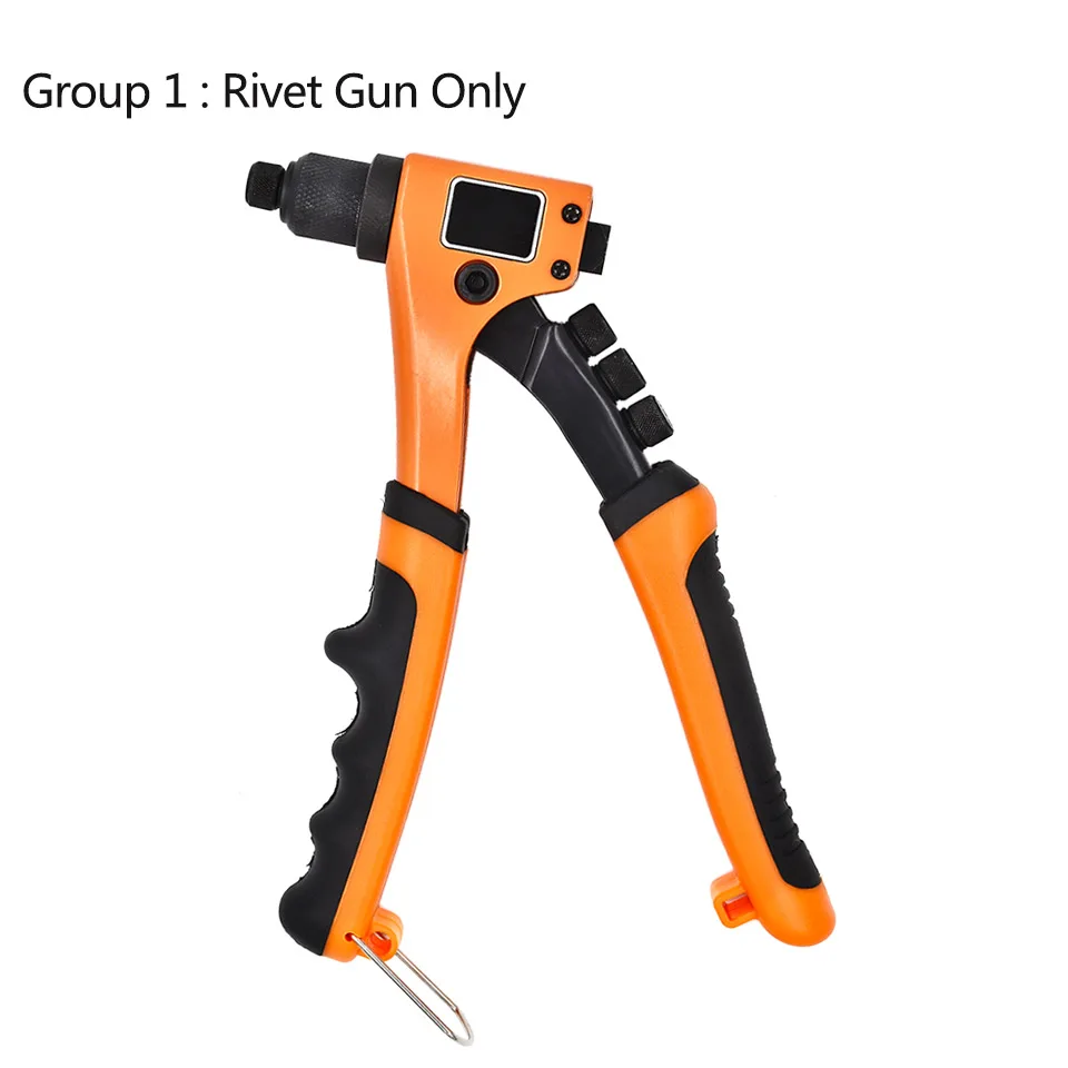 Rivet Gun Only GOXAWEE 8 ”ручные клепальные пистолеты 4 в 1 Pop сверхпрочные ручные клепальные гайки Набор инструментов с 2,4 мм 3,2 мм 4,0 мм 4,8 мм заклепки гвозди 80 шт - Цвет: Rivet Gun Only