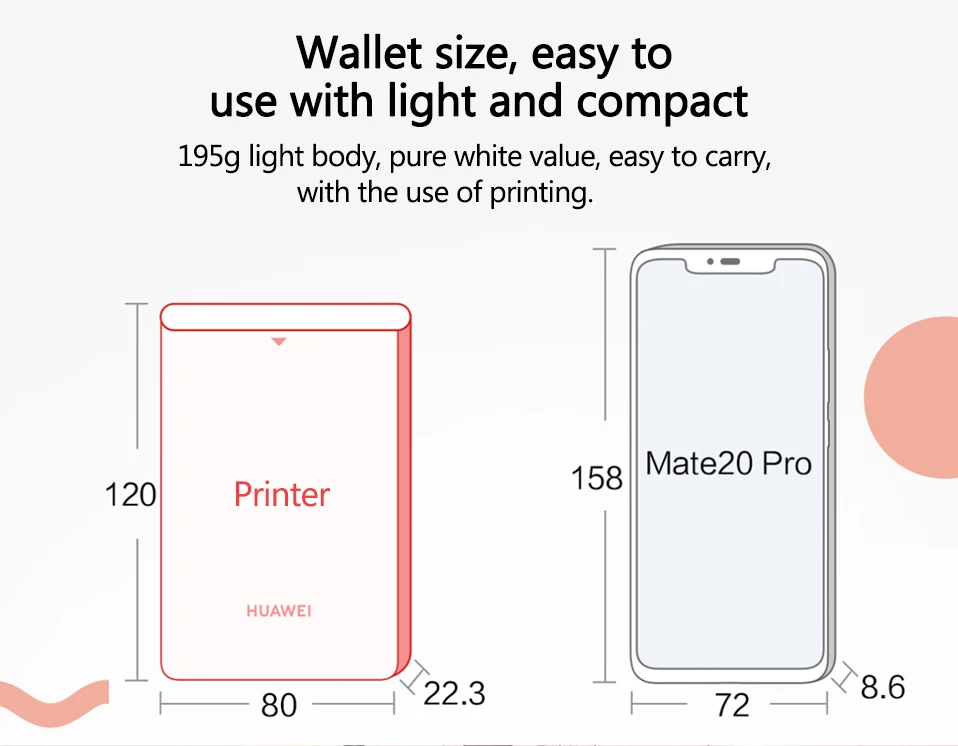 huawei мини-фотопринтер AR принтер Zink портативный карманный принтер Bluetooth 4,1 300 точек/дюйм поддержка DIY Share 500 мАч CV80