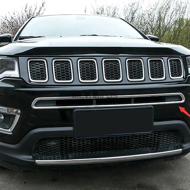 Inserti Griglia Anteriore Per Jeep Compass 2017-2020 - Nero, ABS