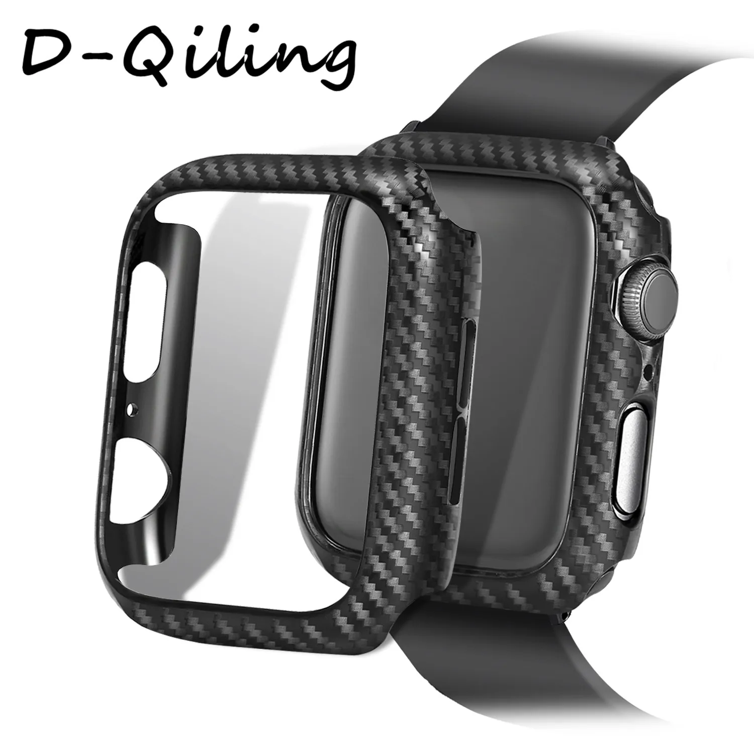D-Qiling Ультратонкий чехол из углеродного волокна для Apple Watch Series5 4 3 2 1 iWatch 38 42 мм 40 44 мм чехол для ремешка