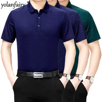 

Mens Tshirts Summer 2020 100% Silk T Shirt Men Plus Size T-shirt Casual Man Clothes Men's Shirts Para Hombre T3-03H902 KJ1961