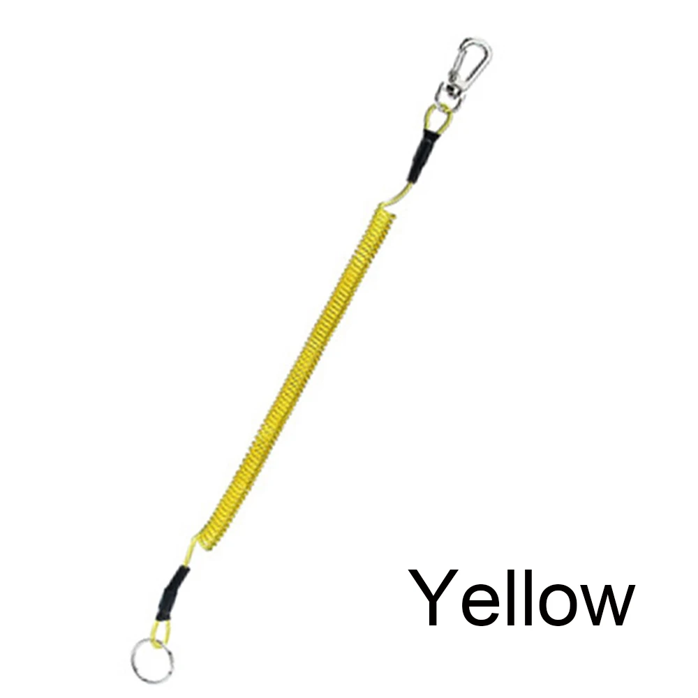Yellow Портативный Макс растягивающиеся ремешки пластиковые выдвижной трос пружинный эластичный канат тпу спиральный Анти-потери брелок рыболовные аксессуары - Цвет: Yellow