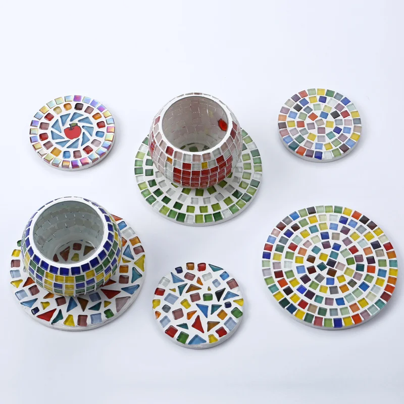 300 шт одноцветная квадратная стеклянная мозаичная плитка художественный и