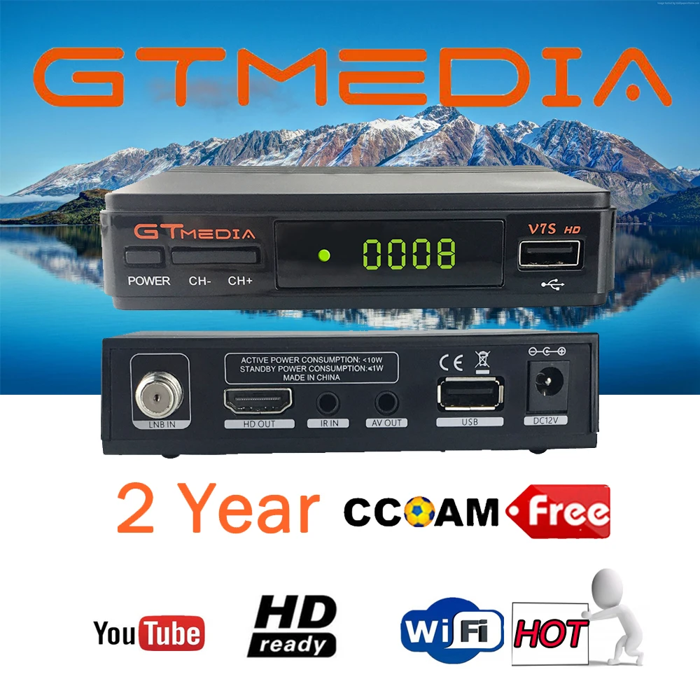 

Hot Sale Gtmedia V7S HD Satellite Receiver DVB S2 Support 2 Years Spain Cline for Spain Satellite Receiver Freesat V7 HD Decoder