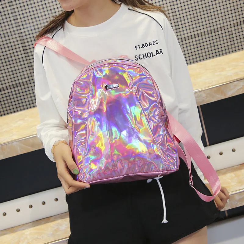 

Online Celebrity Early Spring 2019 New Style Laser Backpack Simple Hong Kong Style Goblin Large Capacity School Bag