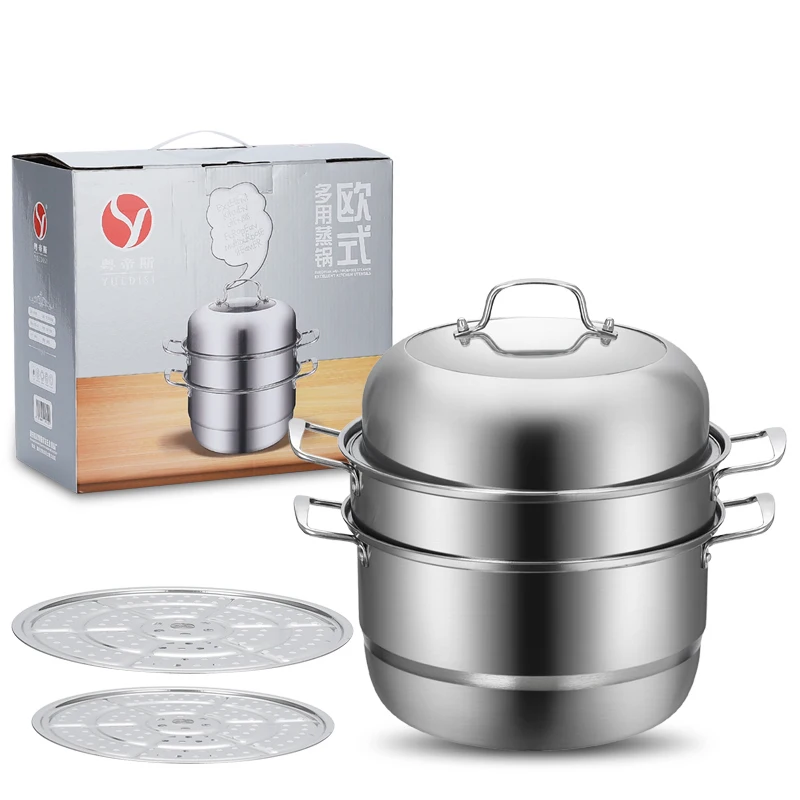 

1 Piece Multi Function Steamer Steaming Pot Cookware Thicken Stainless Steel Three Tier Soup Stock Pots